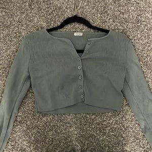 J. GALT long sleeve cropped button down shirt (ONE SIZE)